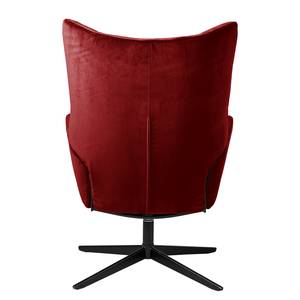 Relaxfauteuil Salla fluweel - incl. hocker - Velours Lore: Bordeaux