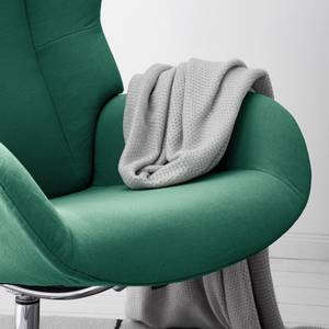 Fauteuil relax Salla Étoffe de coton - avec repose-pieds - Coton Runa: Turquoise