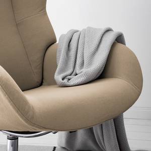 Fauteuil relax Salla Étoffe de coton - avec repose-pieds - Coton Runa: Beige