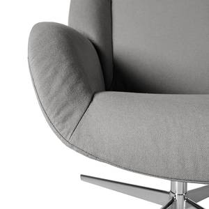 Fauteuil relax Salla Étoffe de coton - avec repose-pieds - Coton Runa: Gris