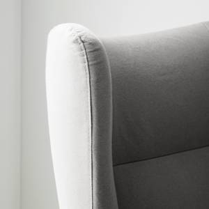 Fauteuil relax Salla Étoffe de coton - avec repose-pieds - Coton Runa: Gris