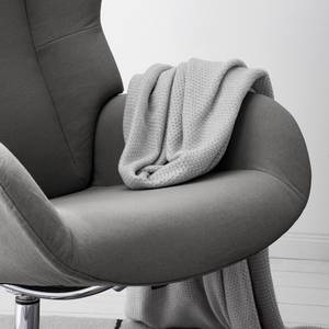 Fauteuil relax Salla Étoffe de coton - avec repose-pieds - Coton Runa: Gris