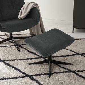 Relaxfauteuil Salla fluweel - incl. hocker - Velours Lore: Grijs