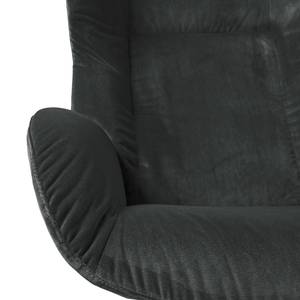 Relaxfauteuil Salla fluweel - incl. hocker - Velours Lore: Grijs