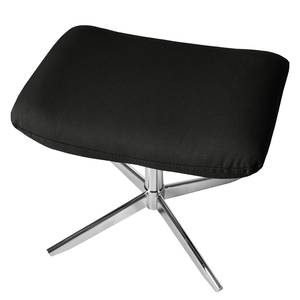 Fauteuil relax Salla Étoffe de coton - avec repose-pieds - Coton Runa: Noir