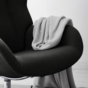 Relaxfauteuil Salla katoen - incl. hocker - Katoen Runa: Zwart