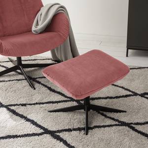 Relaxfauteuil Salla fluweel - incl. hocker - Velours Lore: Mauve