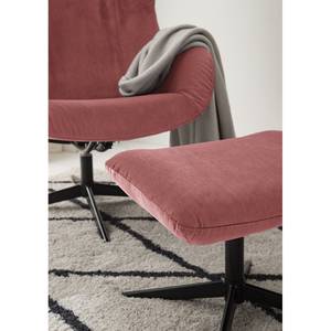 Relaxfauteuil Salla fluweel - incl. hocker - Velours Lore: Mauve