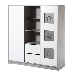 Babyzimmer Eco Star (3-tlg.) Nordic Driftwood/Weiß - mit Schrank mit Mittelregal