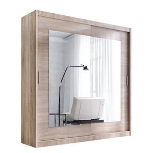 Armoire à portes coulissantes Sanday Imitation chêne de Sonoma - Largeur : 180 cm - Avec portes miroir