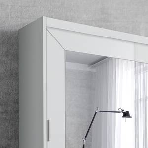 Armoire à portes coulissantes Sanday Blanc - Largeur : 180 cm - Avec portes miroir