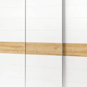 Armoire à portes coulissantes Rockton Blanc / Imitation chêne Grandson - Largeur : 270 cm