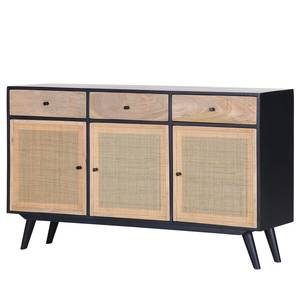 Sideboard Lexham Mango massiv / Rattan - Mango / Mango Schwarz