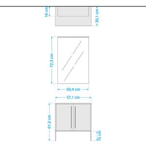 Badkamerset Sarah I (2-delig) inclusief verlichting - muntkleurig/goudkleurig - Mintkleurig