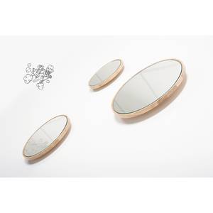 Miroirs Look (lot de 3) Beige - Marron - Bois massif - Profondeur : 4.5 cm