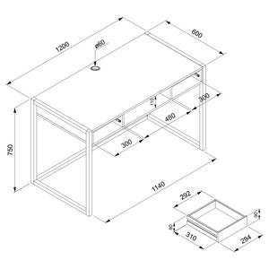 Schreibtisch Denville Artisaneiche Dekor / Anthrazit