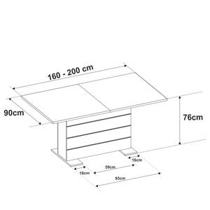 Eettafel Merrion (verlengbaar ) - mat wit/chroomkleurig