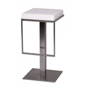 Tabouret de bar Bitely Imitation cuir / Acier inoxydable - Blanc