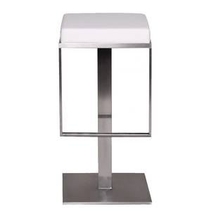 Tabouret de bar Bitely Imitation cuir / Acier inoxydable - Blanc