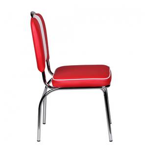 Chaise Eckero Imitation cuir / Métal - Chrome - Rouge / Blanc