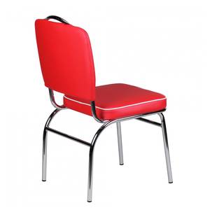 Chaise Eckero Imitation cuir / Métal - Chrome - Rouge / Blanc