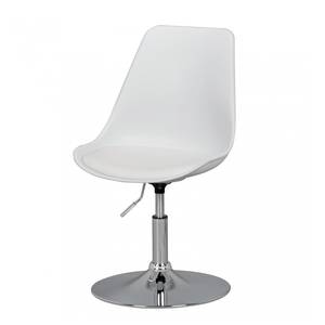 Chaise pivotante Kahoka Imitation cuir / Métal - Blanc / Chrome
