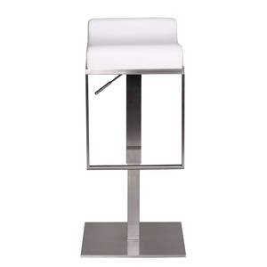 Chaise de bar Blakely Imitation cuir / Acier inoxydable - Blanc