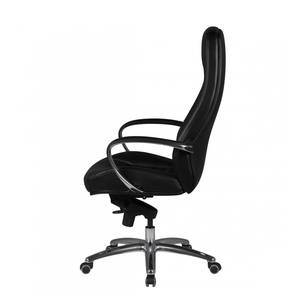 Fauteuil de bureau Bracey Cuir véritable / Aluminium - Noir