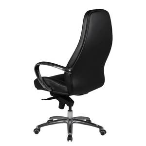 Fauteuil de bureau Bracey Cuir véritable / Aluminium - Noir