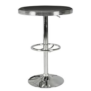 Bistro-/bartafel Eckero kunstleer/aluminium - zwart/chroomkleurig