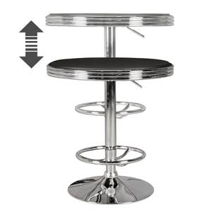 Table haute bistro Eckero Imitation cuir / Aluminium - Noir / Chrome
