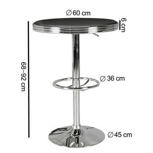 Table haute bistro Eckero Imitation cuir / Aluminium - Noir / Chrome