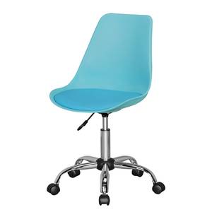 Chaise pivotante Kahoka Imitation cuir / Métal - Chrome - Turquoise