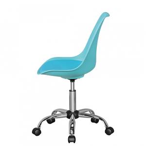 Chaise pivotante Kahoka Imitation cuir / Métal - Chrome - Turquoise