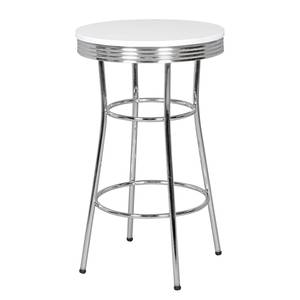 Table haute Eckero II Métal - Blanc / Chrome
