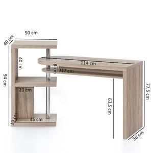 Schreibtisch Lyme Metall - Eiche Sonoma Dekor / Chrom - Eiche Sonoma Dekor