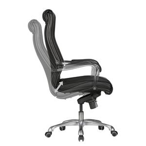 Fauteuil de bureau Caracol Imitation cuir / Aluminium - Noir