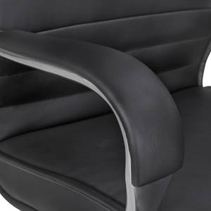 Fauteuil de bureau Caracol Imitation cuir / Aluminium - Noir