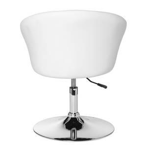 Chaise pivotante Vestal rotatif - Imitation cuir / Métal - Chrome - Blanc