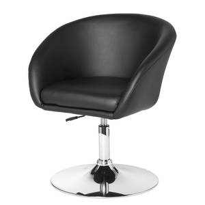 Chaise pivotante Vestal rotatif - Imitation cuir / Métal - Chrome - Noir