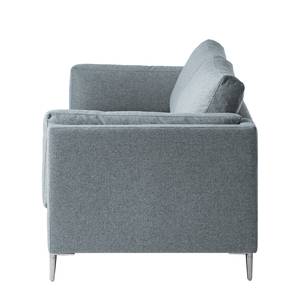 3-Sitzer Sofa COSO Classic+ Webstoff - Webstoff Inze: Graublau - Chrom glänzend