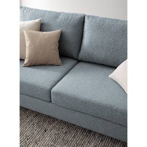 3-Sitzer Sofa COSO Classic+ Webstoff - Webstoff Inze: Graublau - Chrom glänzend