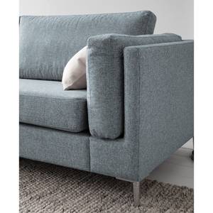 3-Sitzer Sofa COSO Classic+ Webstoff - Webstoff Inze: Graublau - Chrom glänzend