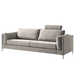 3-Sitzer Sofa COSO Classic+ Webstoff - Chenille Rufi: Beige - Chrom glänzend