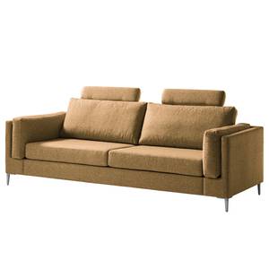 3-Sitzer Sofa COSO Classic+ Webstoff - Webstoff Inze: Hellbraun - Chrom glänzend