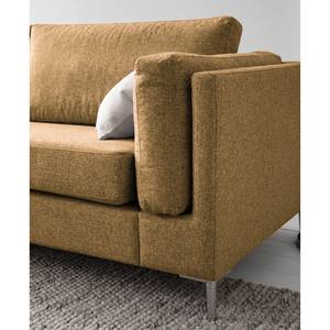 3-Sitzer Sofa COSO Classic+ Webstoff - Webstoff Inze: Hellbraun - Chrom glänzend