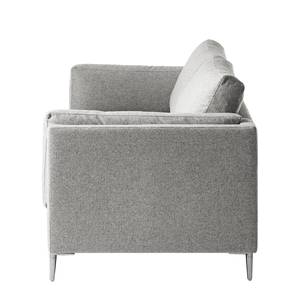 3-Sitzer Sofa COSO Classic+ Webstoff - Webstoff Inze: Hellgrau - Chrom glänzend