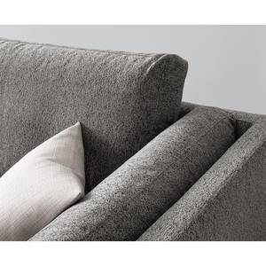 3-Sitzer Sofa COSO Classic+ Webstoff - Chenille Rufi: Grau - Chrom glänzend