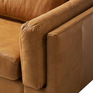 3-Sitzer Sofa COSO Classic+ Echtleder - Echtleder Taru: Hellbraun - Chrom glänzend