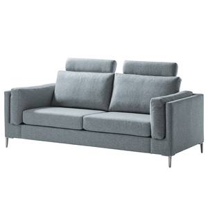 2,5-Sitzer Sofa COSO Classic+ Webstoff - Webstoff Inze: Graublau - Chrom glänzend